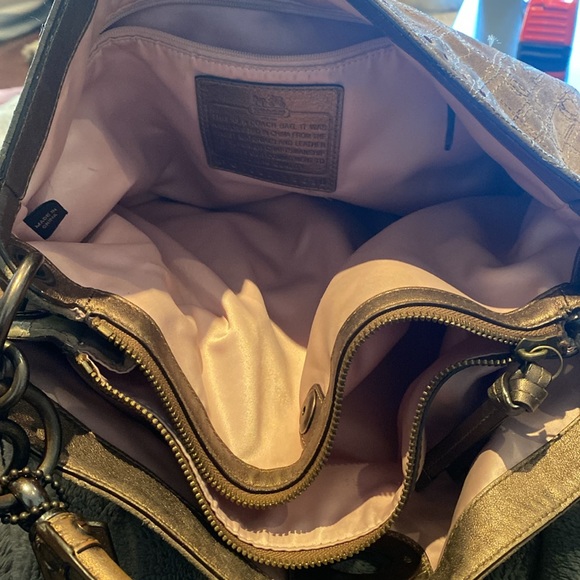 Coach - light brown/tan suede shoulder and crossbody purse - Picture 6 of 6